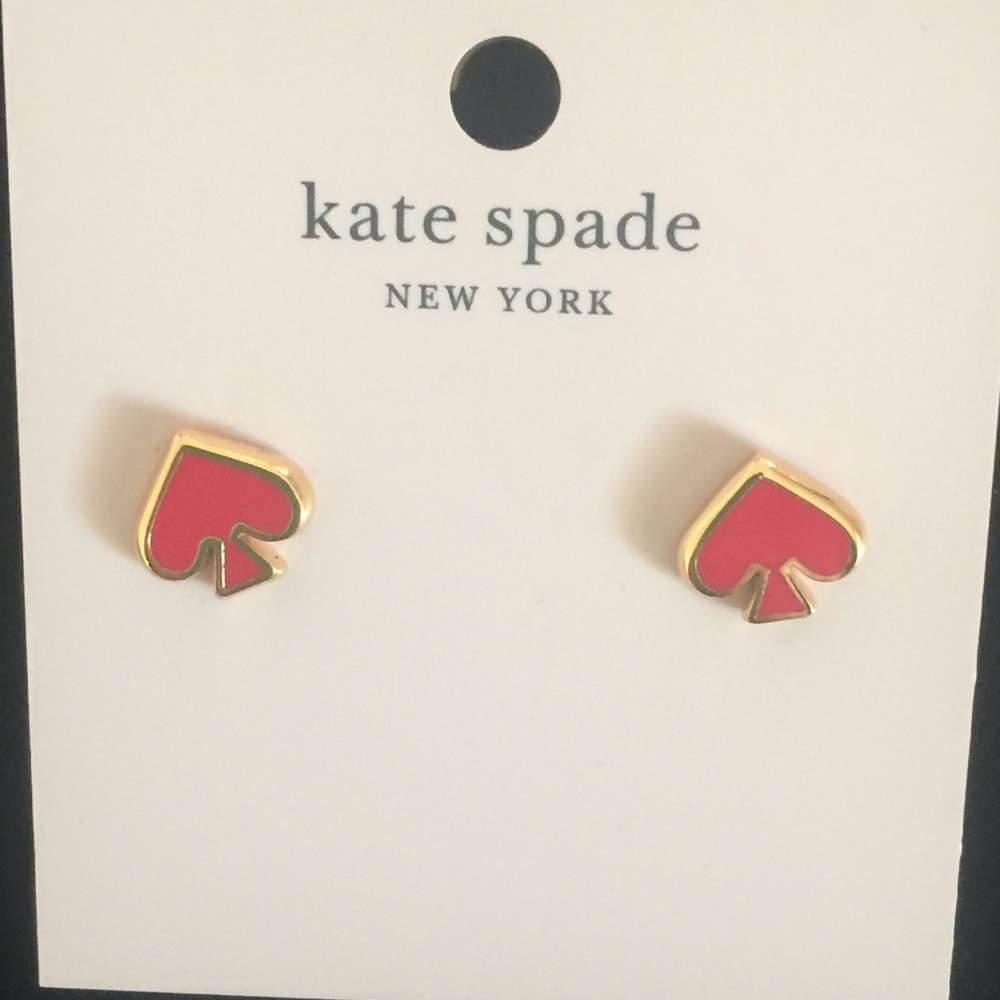 Kate Spade Gold & Red Enamel Earrings-NWT